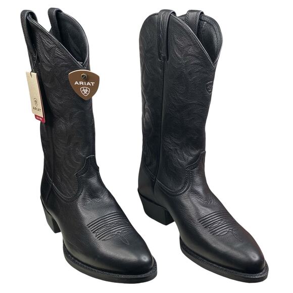 NWT Ariat Mens Heritage ATS PRO Black Leather Cowboy Boot Size US 9.5 EE - Picture 5 of 11